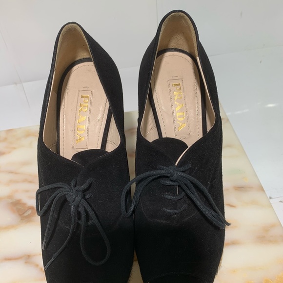 Prada suede leopard print calf hair wedge heel - Picture 4 of 7